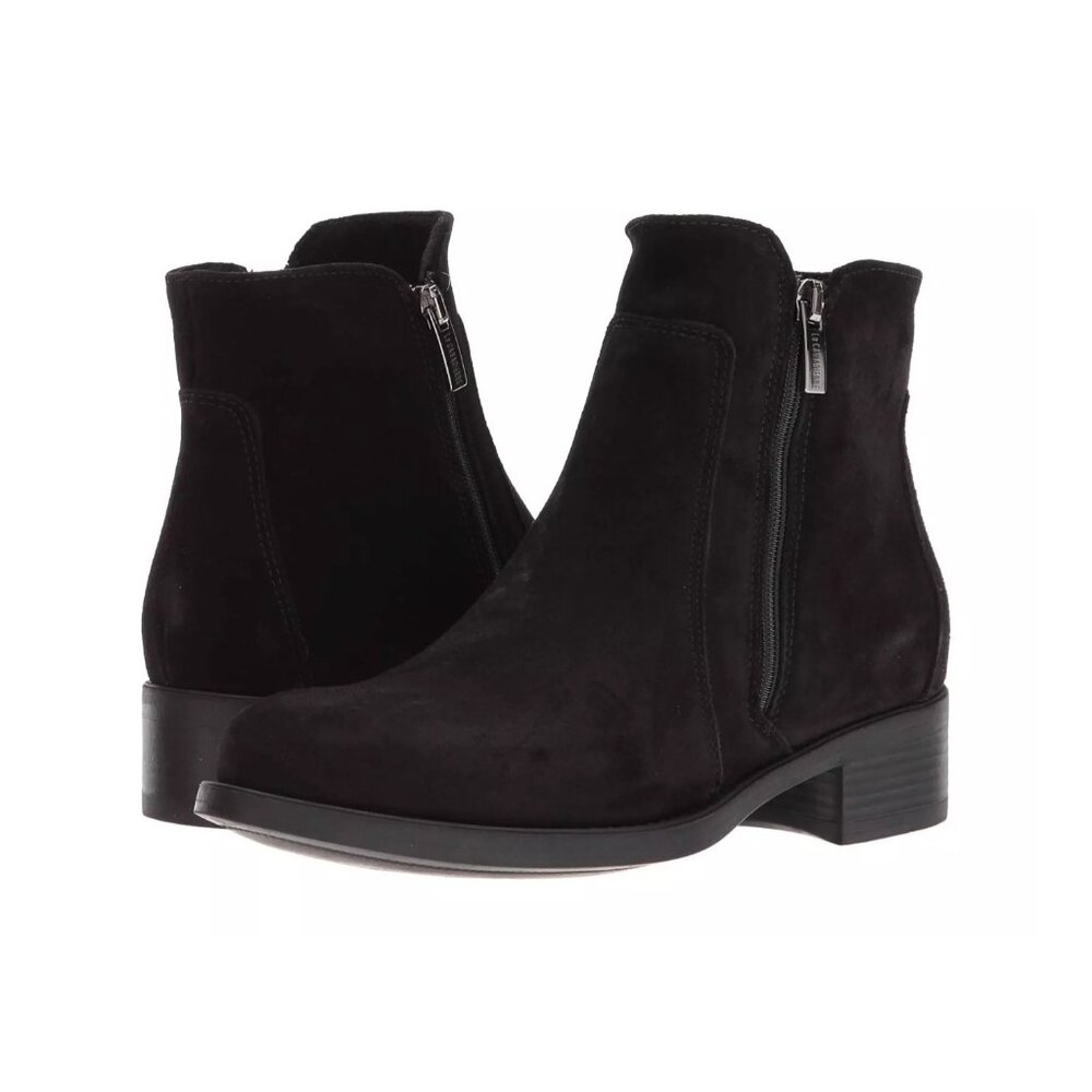 LA CANADIENNE Saria Waterproof Black Suede Ankle Boots Size 8